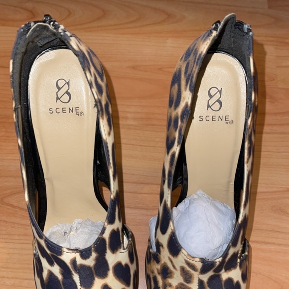♠️SCENE LEOPARD🐆PRINT BLACK/TAN/ BROWN STILETTO👠 - Picture 5 of 8